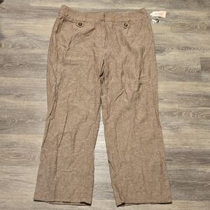 NWT Dressbarn Light Brown Linen Blend Pants Sz 18W